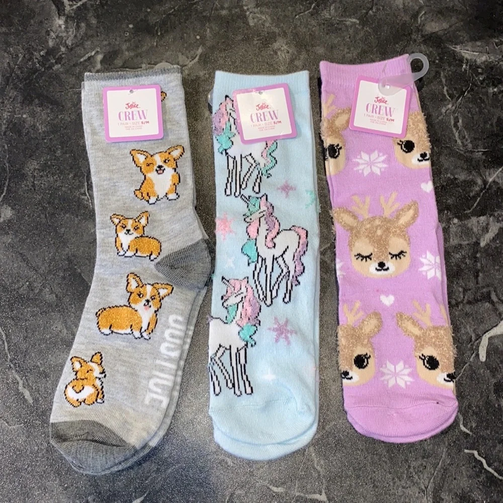 Justice 5 Pair Crew/Knee High Socks 🧦